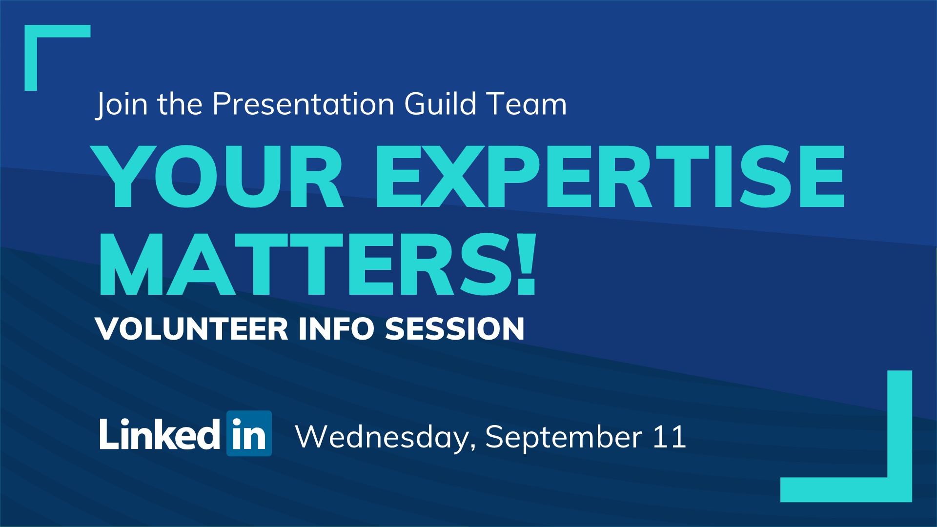 Your Expertise Matters - Volunteer Info Session on LinkedIn: Wednesday, September 11